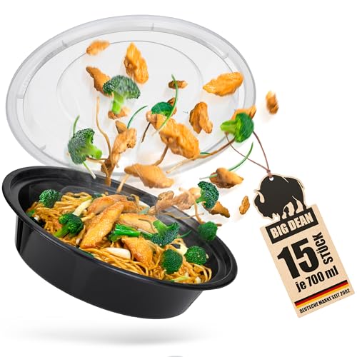 BigDean 15 Stück runde Meal Prep Boxen 700ml BPA frei wiederverwendbar lebensmittelecht Meal Prep Container Essensbox Lunchbox BigDean 15 Stück runde Meal Prep Boxen 700ml BPA frei wiederverwendbar lebensmittelecht Meal Prep Container Essensbox Lunchbox von BigDean