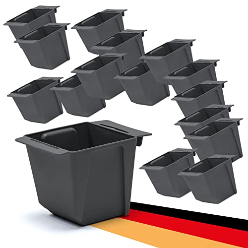 BigDean 16er Set Mini Paletten Blumenkästen - Einsatz - mit Hängesystem zum Einhängen - 10cm klein anthrazit - Pflanzkasten für Europalette Balkonkasten Blumentopf - aus recyceltem PP-Kunststoff BigDean 16er Set Mini Paletten Blumenkästen - Einsatz - mit Hängesystem zum Einhängen - 10cm klein anthrazit - Pflanzkasten für Europalette Balkonkasten Blumentopf - aus recyceltem PP-Kunststoff von BigDean