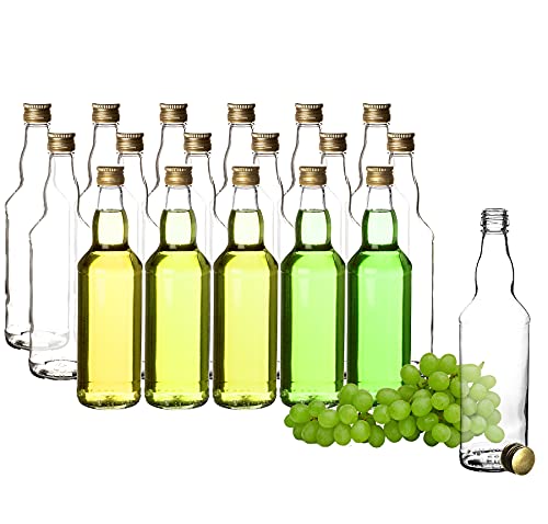 BigDean 18x Glasflaschen 500ml mit Schraubverschluss in Gold - Flasche zum Befüllen von Saft, Likör, Milch &Öl - Milchflasche Saftflasche Ölflasche Schraubflasche BigDean 18x Glasflaschen 500ml mit Schraubverschluss in Gold - Flasche zum Befüllen von Saft, Likör, Milch &Öl - Milchflasche Saftflasche Ölflasche Schraubflasche von BigDean