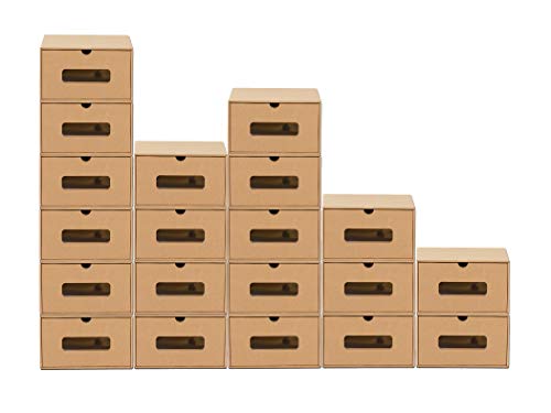 BigDean 20er Boxen-Set mit Sichtfenster & Schublade - Pappkarton aus Kraftpapier - Schuhbox Spielzeug-Box Aufbewahrung für Zubehör & Accessoires BigDean 20er Boxen-Set mit Sichtfenster & Schublade - Pappkarton aus Kraftpapier - Schuhbox Spielzeug-Box Aufbewahrung für Zubehör & Accessoires von BigDean