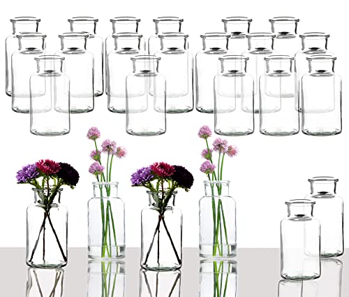 BigDean 24er Set Blumenvase – Tischvase Glasvase für Blumen und Trockenblumen – Kerzenhalter Dekovase klein - Made in Germany von BigDean