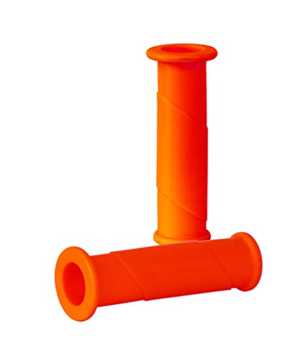 BigDean 2x Schubkarrengriffe 30mm - Schubkarren Universal Griffe - Rundrohre ORANGE Ersatzgriffe Kunststoff Karrengriff Schiebkarren - 14cm Länge von BigDean