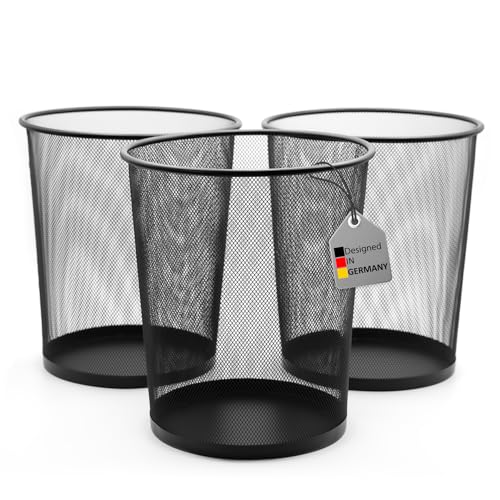 BigDean 3 Stück Papierkorb Mülleimer schwarz 20L Draht - Mülleimer Büro - hochwertiger Papiereimer für Zuhause & Büro BigDean 3 Stück Papierkorb Mülleimer schwarz 20L Draht - Mülleimer Büro - hochwertiger Papiereimer für Zuhause & Büro von BigDean