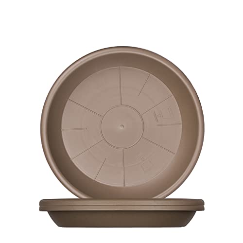 BigDean 3x Blumentopf Untersetzer Ø 17 cm Farbe Taupe Kunststoff Blumenuntersetzer Blumentopfuntersetzer passend zu Ø 18 cm Blumentöpfen von BigDean