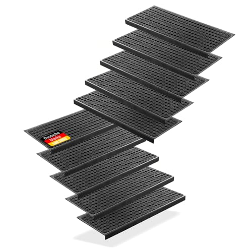 BigDean 4 Stück Stufenmatten aus Gummi – 75 x 25 cm – Outdoor Treppenstufenmatten – Anti Rutsch Gummimatten Wild Design von BigDean