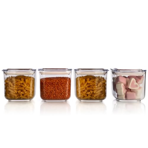 BigDean 4 Stück Vorratsdosen mit Deckel 750ml transparent - perfekte Kühlschrank Organzier - luftdichte Vorratsbehälter - BPA frei lebensmittelecht & spülmaschinengeeignet von BigDean