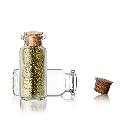 BigDean 40 Stück 10 ml Glasfläschchen mit Korken ca. 5x2cm - Ideal für Gewürze, Öl, Sand, Perlen, Pfeffer, Thymian- Super Geschenkidee & Dekoration - Robust & wiederverwendbar von BigDean