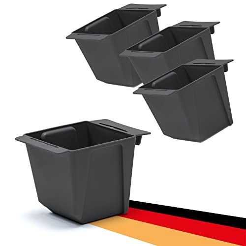 BigDean 4er Set Mini Paletten Blumenkästen - Einsatz - mit Hängesystem zum Einhängen - 10cm klein anthrazit - Pflanzkasten für Europalette Balkonkasten Blumentopf - aus recyceltem PP-Kunststoff von BigDean