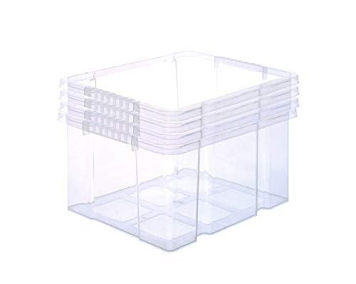 BigDean 4x Stabile Kunststoffbox Eurobox (Dreh Stapelbar) 44x35x24cm passt in Kastenregale Drehstapelbox Stapelbox Lagerkiste - ohne Deckel von BigDean