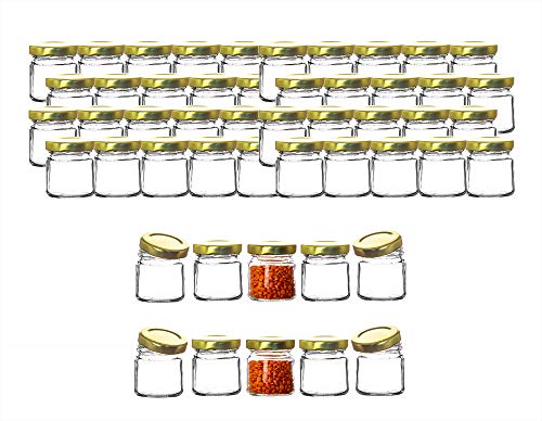 BigDean 50x kleine Marmeladengläser 53 ml - Made in Germany - Gläschen mit Schraub-Deckel - Mini Einmachgläser - Honiggläser - Probiergläser für Gastgeschenke & Hochzeit von BigDean