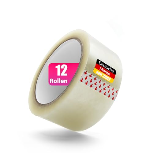 BigDean 12 Rollen Profi Paketklebeband – Klebeband ultra stark & transparent von BigDean