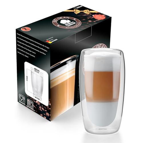 BigDean 6 Stück hohe doppelwandige Latte Macchiato Gläser 350 ml aus Borosilikatglas – Kaffeegläser in Geschenkverpackung BigDean 6 Stück hohe doppelwandige Latte Macchiato Gläser 350 ml aus Borosilikatglas – Kaffeegläser in Geschenkverpackung von BigDean