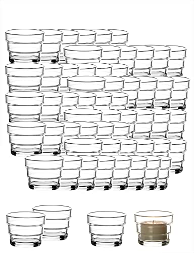 BigDean 60er Set Teelichtgläser hoch - 5,5 x 4,5 cm - Made in Germany - Teelichthalter aus Glas - Stufendesign - Kerzengläser Teelichter BigDean 60er Set Teelichtgläser hoch - 5,5 x 4,5 cm - Made in Germany - Teelichthalter aus Glas - Stufendesign - Kerzengläser Teelichter von BigDean