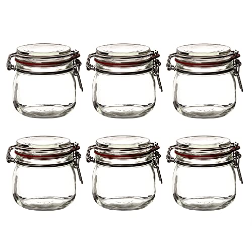 BigDean 6er Set Drahtbügelgläser 600ml - Einmachgläser mit Bügelverschluss - Made in Germany - Einweckgläser, Bügelverschlussgläser, transparent, rund BigDean 6er Set Drahtbügelgläser 600ml - Einmachgläser mit Bügelverschluss - Made in Germany - Einweckgläser, Bügelverschlussgläser, transparent, rund von BigDean