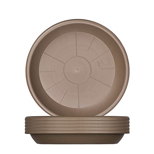 BigDean 6x Blumentopf Untersetzer Ø 14 cm Farbe Taupe Kunststoff Blumenuntersetzer Blumentopfuntersetzer passend zu Ø 15 cm Blumentöpfen von BigDean