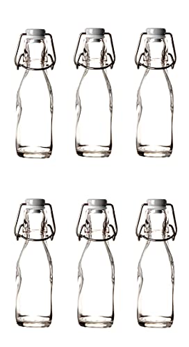 BigDean 6x Glasflaschen mit Bügelverschluss 200ml - Draht-Bügelflasche zum Ansetzen von Eierlikör, Olivenöl, Saft & Sirup - Luftdicht - Made in Germany BigDean 6x Glasflaschen mit Bügelverschluss 200ml - Draht-Bügelflasche zum Ansetzen von Eierlikör, Olivenöl, Saft & Sirup - Luftdicht - Made in Germany von BigDean