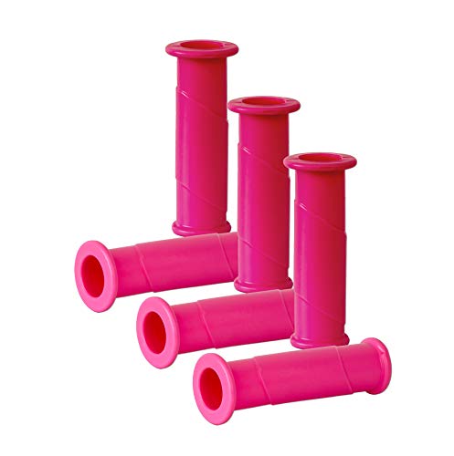 BigDean 6x Schubkarren Universal Griffe - 14 cm Länge - 30 mm Innendurchmesser - Rundrohre PINK Karrengriff Schiebkarre Schubkarrengriffe von BigDean