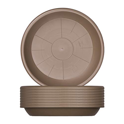 BigDean 9x Blumentopf Untersetzer Ø 17 cm Farbe Taupe Kunststoff Blumenuntersetzer Blumentopfuntersetzer passend zu Ø 18 cm Blumentöpfen von BigDean