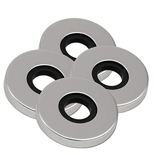 BigDean Aluminium Zimmertürknöpfe Knopfdrücker - beschichtetes Aluminium - zum aufdrehen von Türen - ideal als Schutz vor unbeabsichtigem Türöffnen (4, Rosette silberfarbig) von BigDean