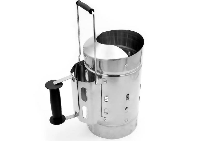 BigDean Anzündkamin Premium Anzündkamin, Hochwertiger Grillkohleanzünder aus Edelstahl (Packung, 1-tlg., Anzündkamin), Extra Robuste Edelstahlqualität, Für Kohle & Briketts geeignet von BigDean