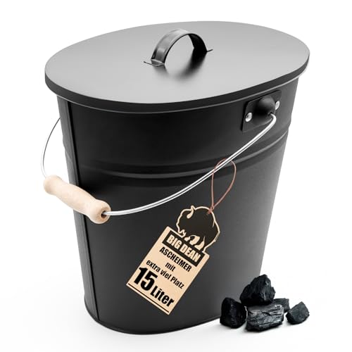 BigDean Ascheeimer mit Deckel 15 Liter mit Griff Ascheimer Oval BigDean Ascheeimer mit Deckel 15 Liter mit Griff Ascheimer Oval von BigDean