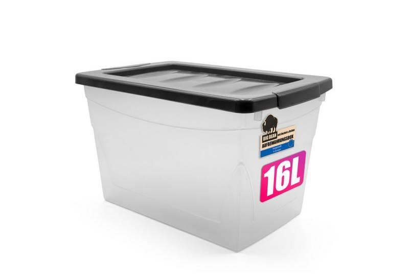 BigDean Aufbewahrungsbox 16 L Aufbewahrungsbox mit Deckel Budget Line Plastikbox mit Deckel (1 St) von BigDean
