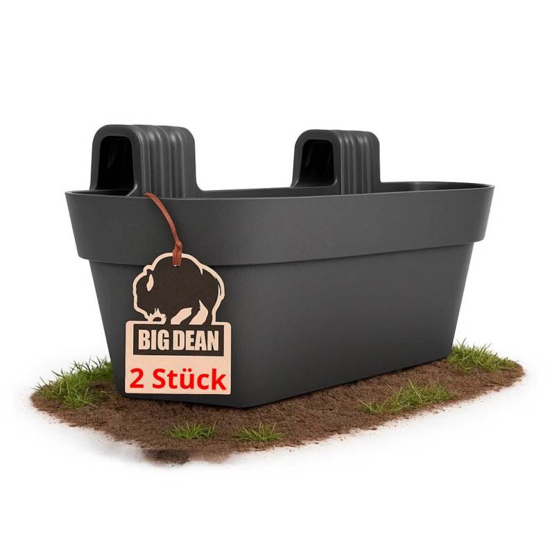 BigDean Balkonkasten 2x Balkongeländer 50cm Blumenkästen mit Wasserspeicher Balkonkasten (2 St) von BigDean