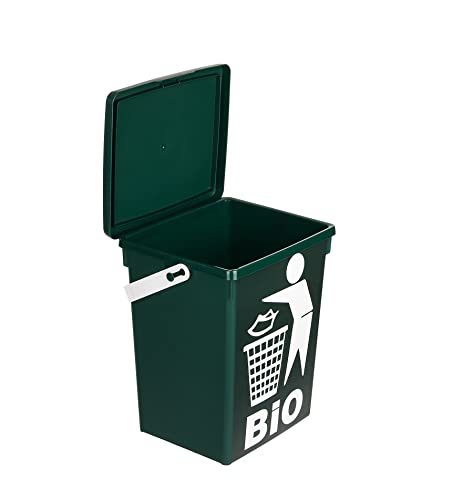 BigDean Biomülleimer 5L - Biomüll Behälter mit Deckel - Grün - Bioeimer klein für Küche - Made in Italy - Komposteimer Mülleimer Bioabfall von BigDean