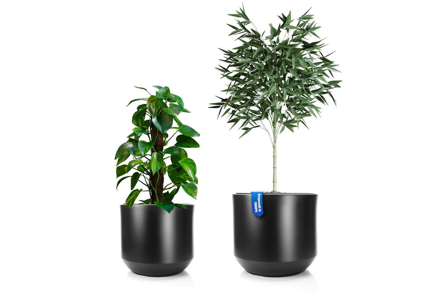 BigDean Blumentopf 2er Set Pflanzkübel ø 40 + 46 cm anthrazit BigDean Blumentopf 2er Set Pflanzkübel ø 40 + 46 cm anthrazit von BigDean