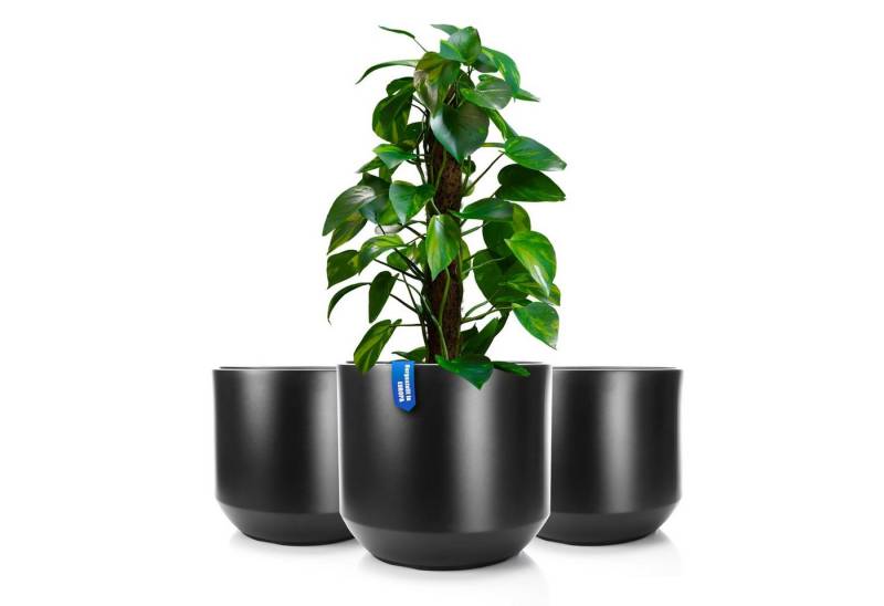 BigDean Blumentopf 3x Pflanzkübel Style ø 40 cm anthrazit wetterfester Blumenkübel von BigDean