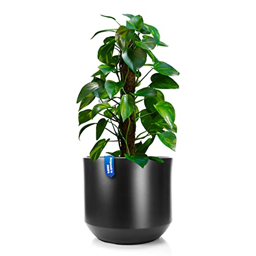 BigDean Blumentopf Style ø 40 cm anthrazit mit herausnehmbaren Innentopf - wetterfester Blumenkübel aus bruchsicherem Kunststoff - Pflanzkübel groß Außen & Innen geeignet von BigDean