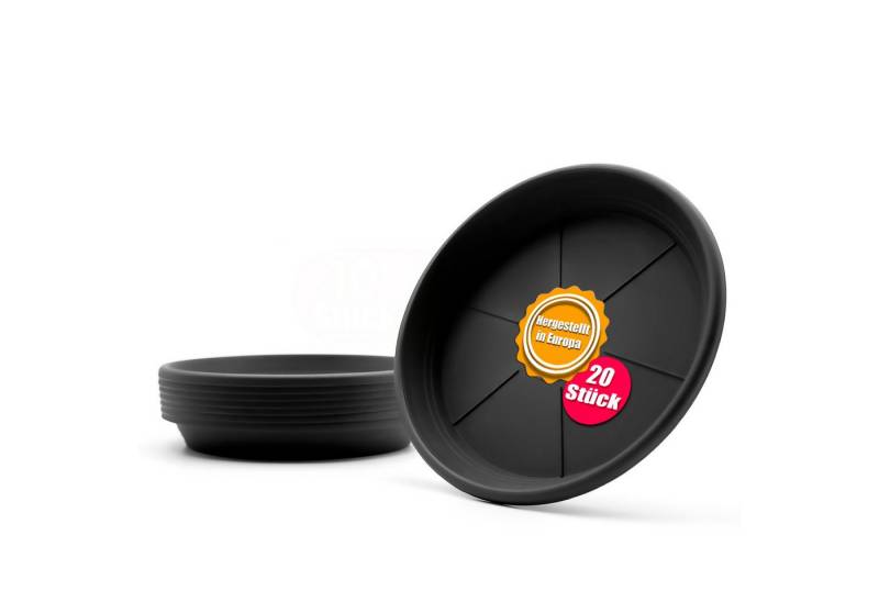 BigDean Blumentopfuntersetzer 20 Stück Topfuntersetzer Ø 19,5 cm in Anthrazit Made in Europe, 20-tlg. von BigDean