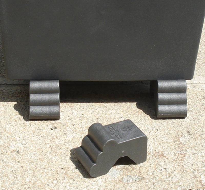 BigDean Blumentopfuntersetzer Füßchen Piedino für Pflanzkübel, Zubehör für Blumentöpfe, Blumenkübel, Pflanzkübel, Packung, 4-tlg., Untersetzer Alternative, Anthrazit, Kunststoff von BigDean