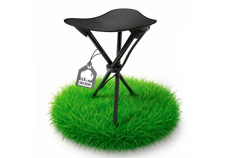 BigDean Campinghocker kleiner Klapphocker faltbar & ultraleicht 41cm hoch schwarz (1 St) von BigDean