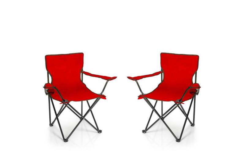 BigDean Campingstuhl 2x Faltstuhl Campingstuhl Anglerstuhl Getränkehalter Klappstuhl (2 St) von BigDean