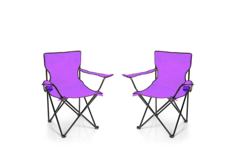BigDean Campingstuhl 2x Faltstuhl Campingstuhl Anglerstuhl Getränkehalter Klappstuhl (2 St) von BigDean