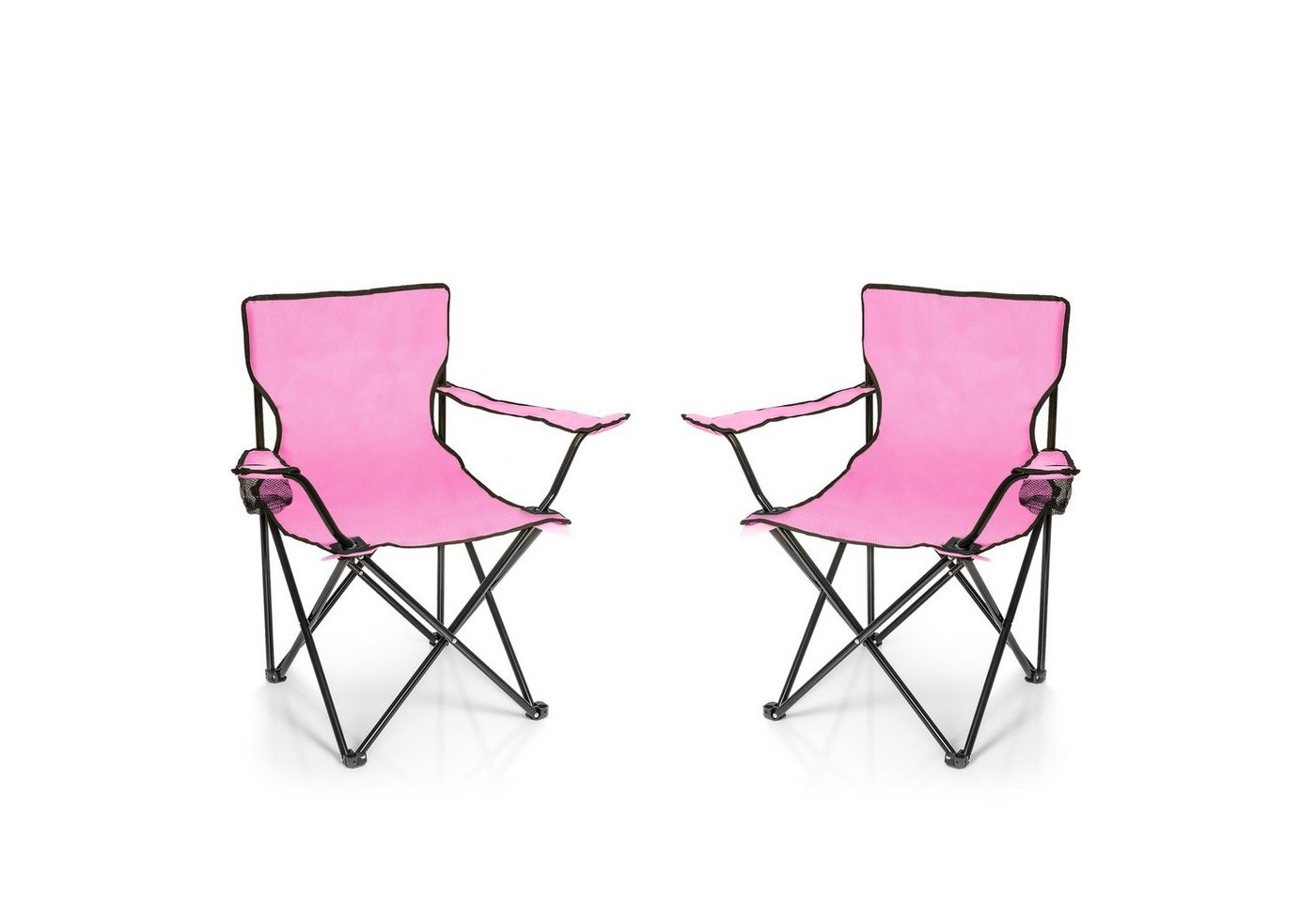 BigDean Campingstuhl 2x Faltstuhl Campingstuhl Anglerstuhl Getränkehalter Klappstuhl (2 St) von BigDean