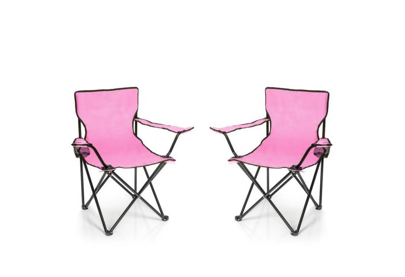 BigDean Campingstuhl 2x Faltstuhl Campingstuhl Anglerstuhl Getränkehalter Klappstuhl (2 St) von BigDean