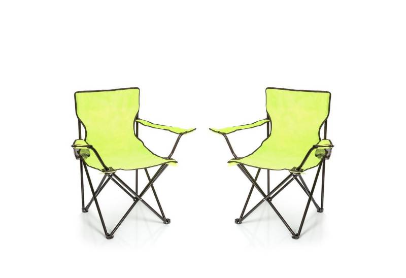 BigDean Campingstuhl 2x Faltstuhl Campingstuhl Anglerstuhl Getränkehalter Klappstuhl (2 St) von BigDean