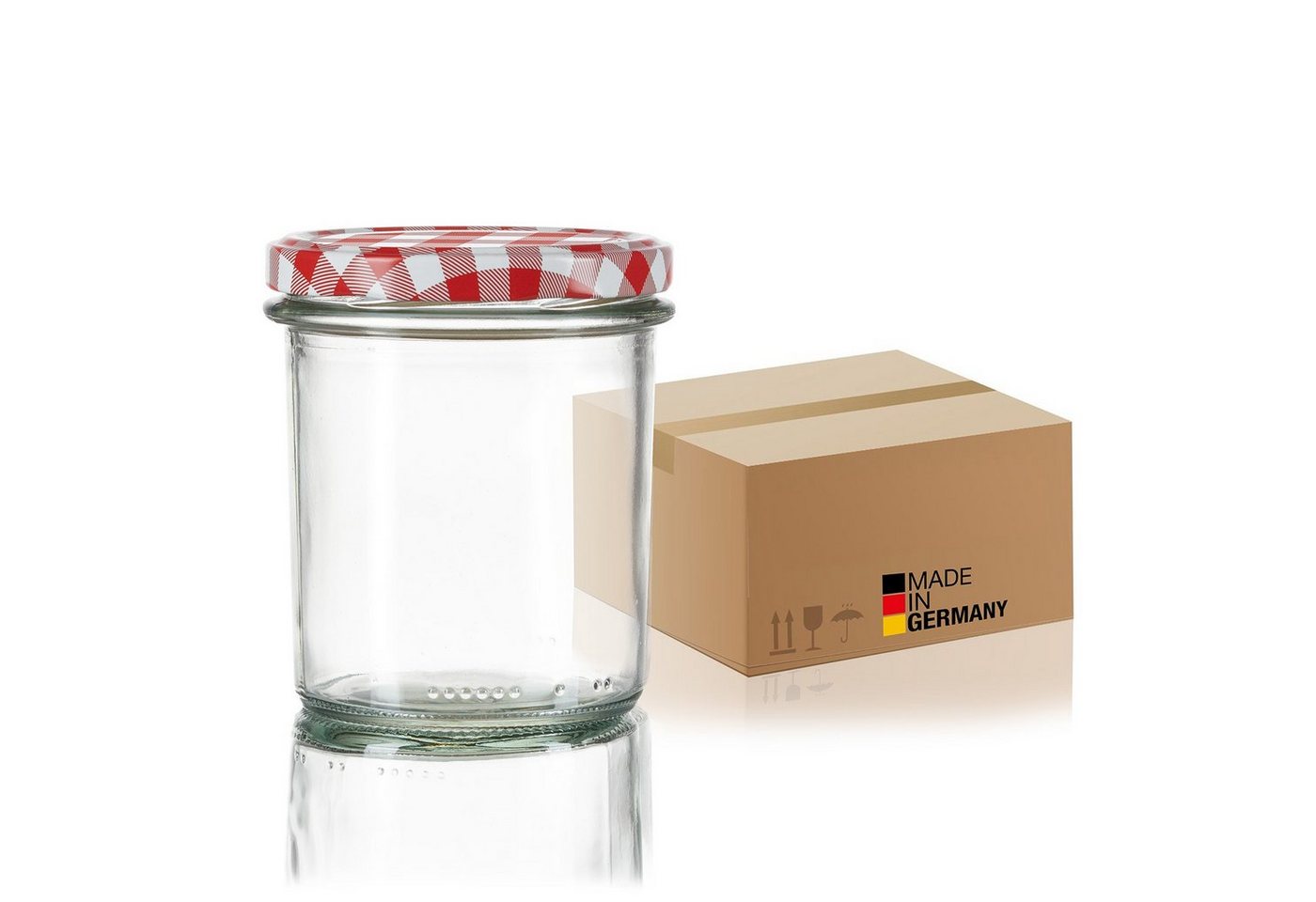 BigDean Einmachglas 24x Sturzgläser 363ml Einkochgläser TO 82 Made in Germany, Glas, (24-tlg) von BigDean