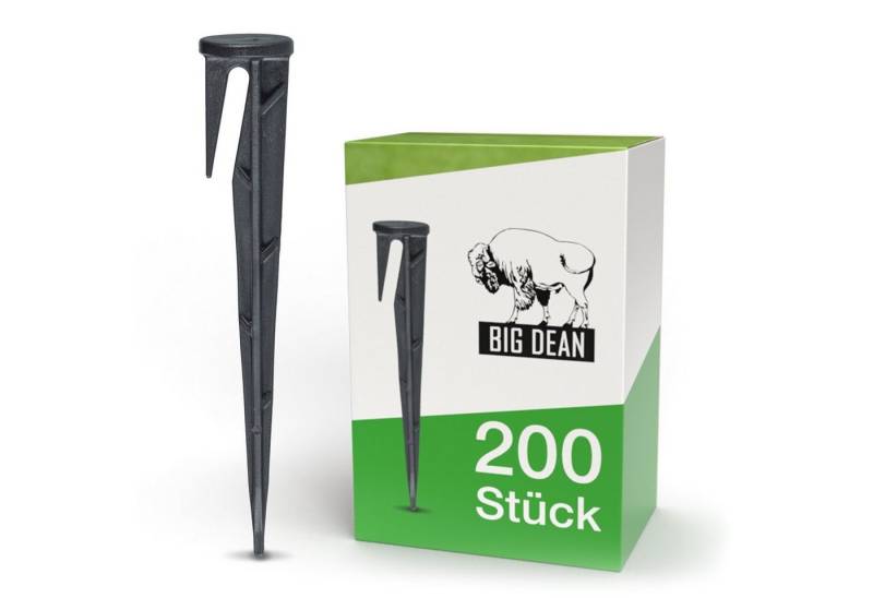BigDean Erdnagel 200x Erdspieße für Mähroboter Begrenzungskabel Begrenzungsdraht, 200-St. von BigDean