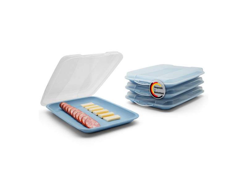 BigDean Frischhaltedose 4er Set Aufschnittboxen für Kühlschrank stapelbar – Wurst & Käse, Kunststoff, (1-tlg) von BigDean