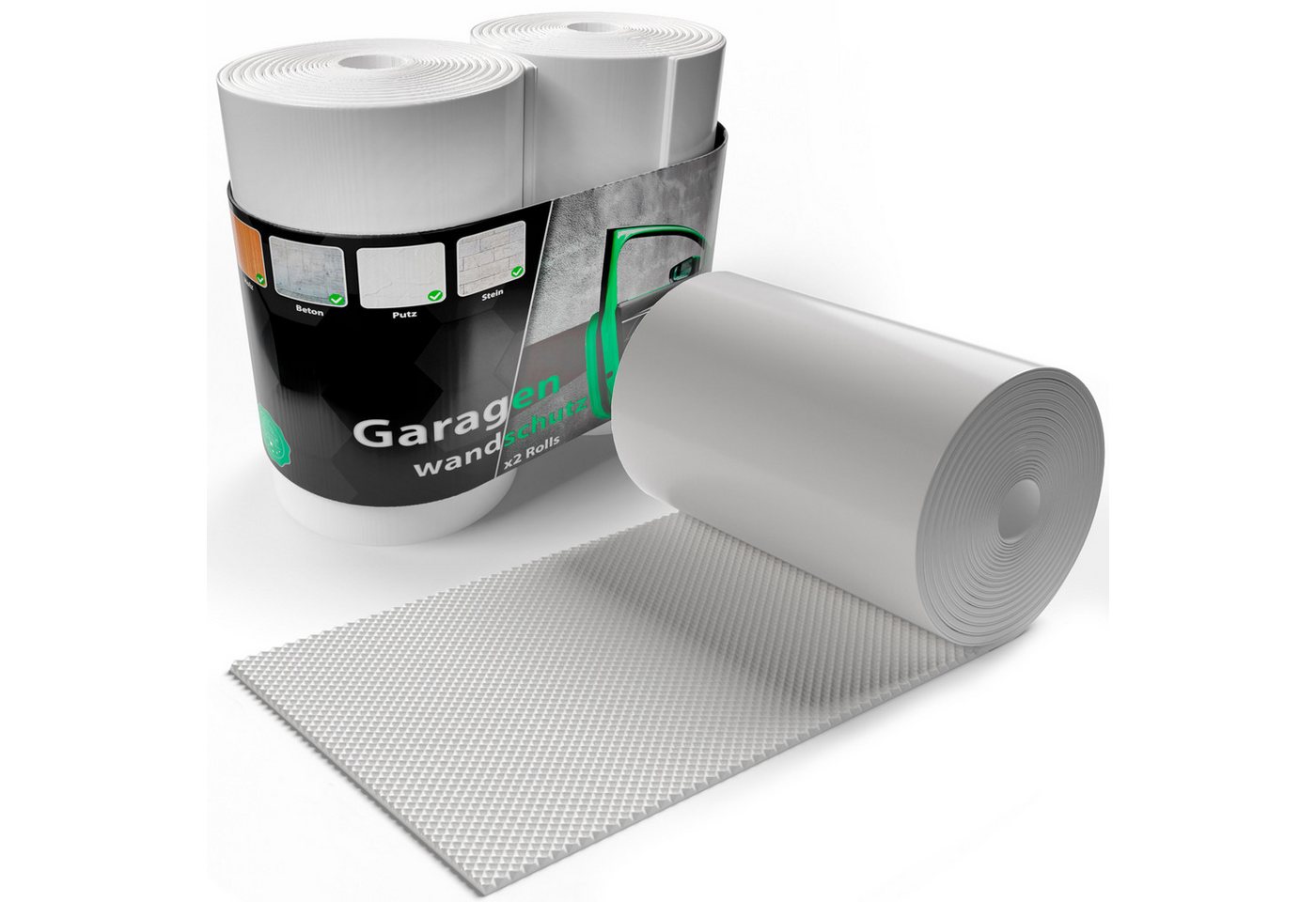 BigDean Garagen-Wandschutz 2 Rollen Garagen Wandschutz selbstklebend 200x20x0,5cm (2 St) von BigDean