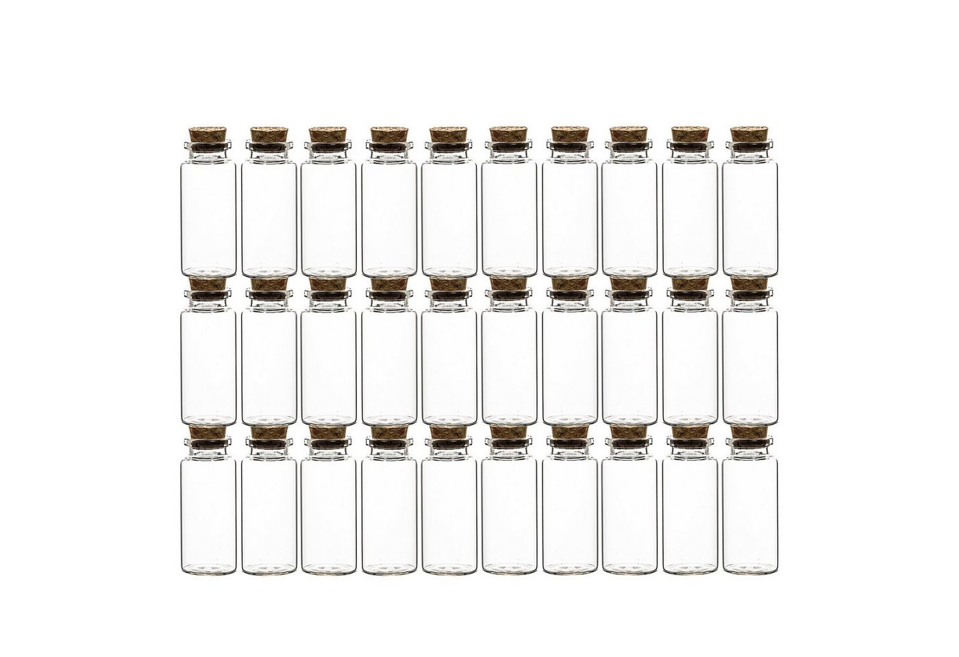 BigDean Gewürzbehälter 30er Set Gewürzgläser Korken-Deckel 30ml klein rund Glas Vorratsglas, Glas & Kork, (30-tlg) von BigDean