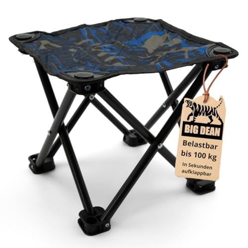 BigDean Kleiner Camping Hocker 23cm Angelhocker Campinghocker Dreibeinhocker Falthocker von BigDean