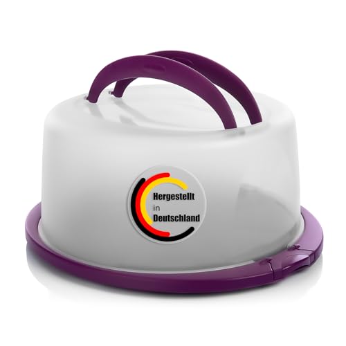 BigDean Kuchen Transportbox Rund in Brombeerfarbe – Tortenglocke mitTragegriff für sicheren Transport von Backwaren – Tortenhaube Made in Germany BigDean Kuchen Transportbox Rund in Brombeerfarbe – Tortenglocke mitTragegriff für sicheren Transport von Backwaren – Tortenhaube Made in Germany von BigDean