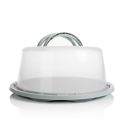 BigDean Kuchen Transportbox Rund in Pastell Grün – mit Doppel Tragegriff für sicheren Transport von Torten, Kuchen & Muffins – Kuchenhaube mit Klickverschluss – Kuchencontainer Made in Europa BigDean Kuchen Transportbox Rund in Pastell Grün – mit Doppel Tragegriff für sicheren Transport von Torten, Kuchen & Muffins – Kuchenhaube mit Klickverschluss – Kuchencontainer Made in Europa von BigDean