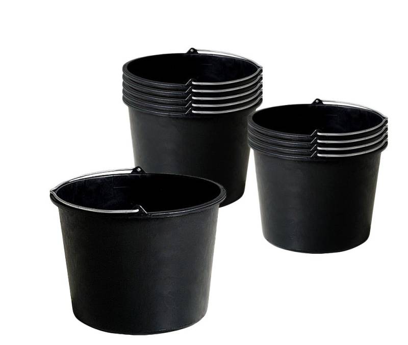 BigDean Mörtelkübel 10x Baueimer 20 L Eimer mit Literskala & Metallhenkel Zementeimer Mör, (10-tlg) von BigDean