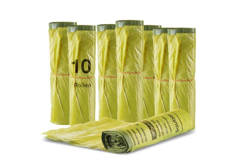 BigDean Müllbeutel 10 Rollen (130 Säcke) 90 L HDPE Gelb ca. 60x87 cm plus 5cm Umschlag von BigDean
