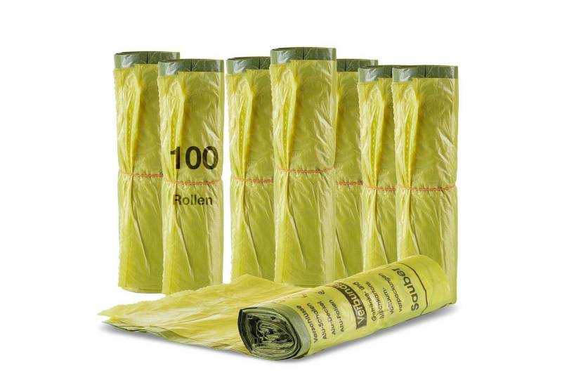 BigDean Müllbeutel 100 Rollen =1300 Säcke 90L HDPE Gelb 60x87cm von BigDean